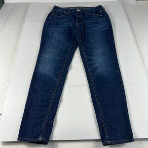 American Eagle Jeans Womens 29x27* Tomgirl Mid Rise Crop Blue Faded Denim Tag 2R